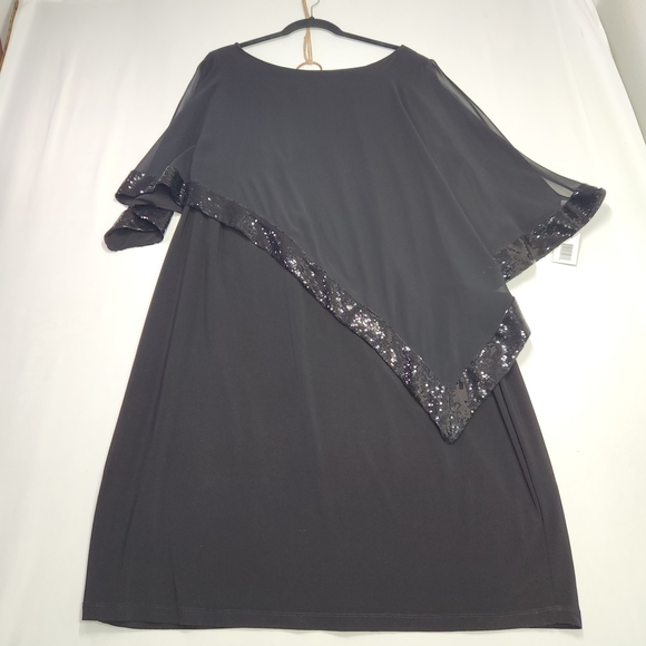 ⭐️NWT Scarlett Black Dress with Sequin Detail Overlay Size 22W⭐️ - Picture 2 of 9